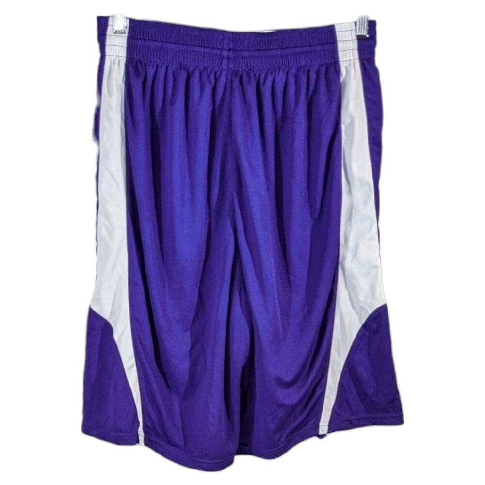 Reversible Basketball Shorts Mens Medium Purple White Drawstring Team Athletics